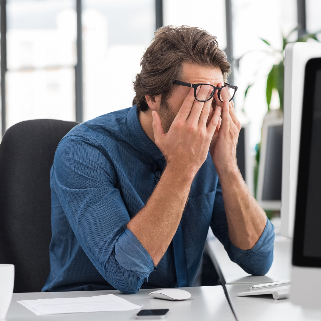 blue collar business owner stressed